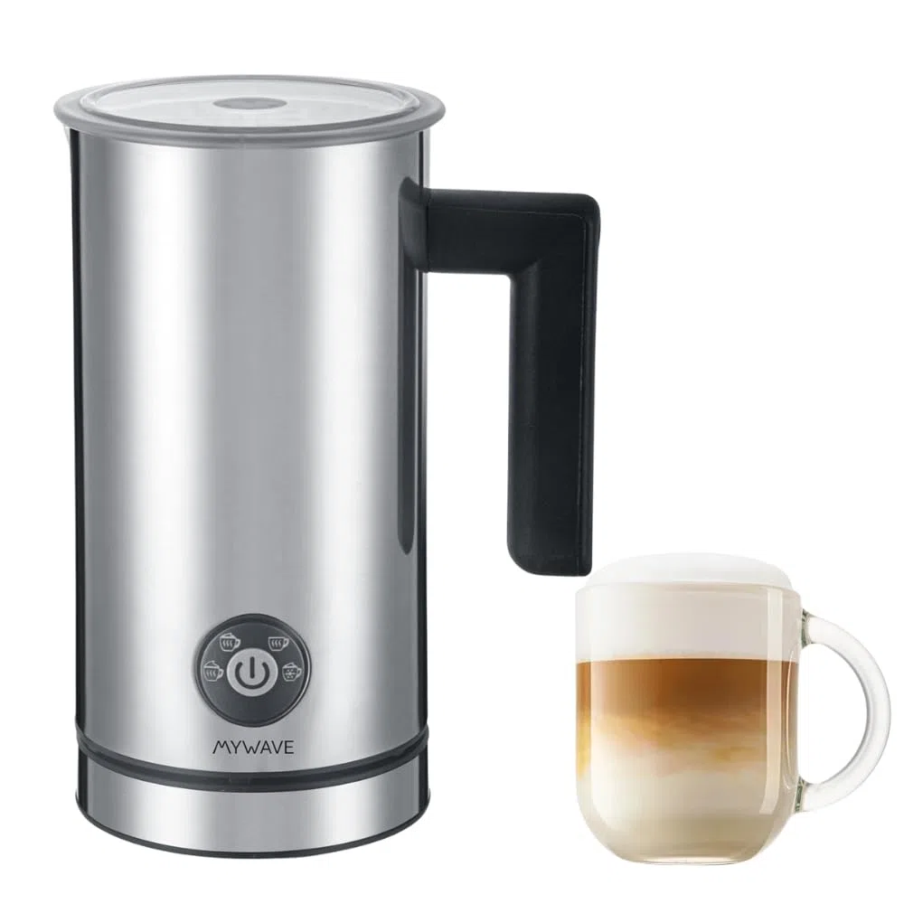 My Wave - Espumador y Batidora de Leche - Consigue la Espuma Óptima - Potencia 500W - Crea Espuma con 3 Niveles de Leche Caliente y 1 Nivel de Fría - ¡Espumador Eléctrico Ideal para Cafés y Batidos!