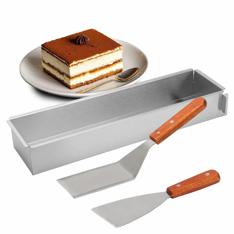 Molde rectangular para tiramisú, ajustable, rectangular, molde para tartas de mousse, rectangular, para preparación de tartas, tostadas, panes, hornear, tartas de capas para cumpleaños