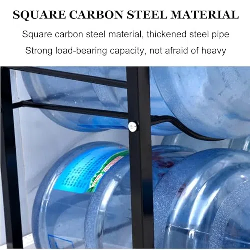 Estante de almacenamiento apilable para botellas de agua de 5 galones, soporte de acero al carbono para botellas y enfriadores, diseño extraíble que ahorra espacio