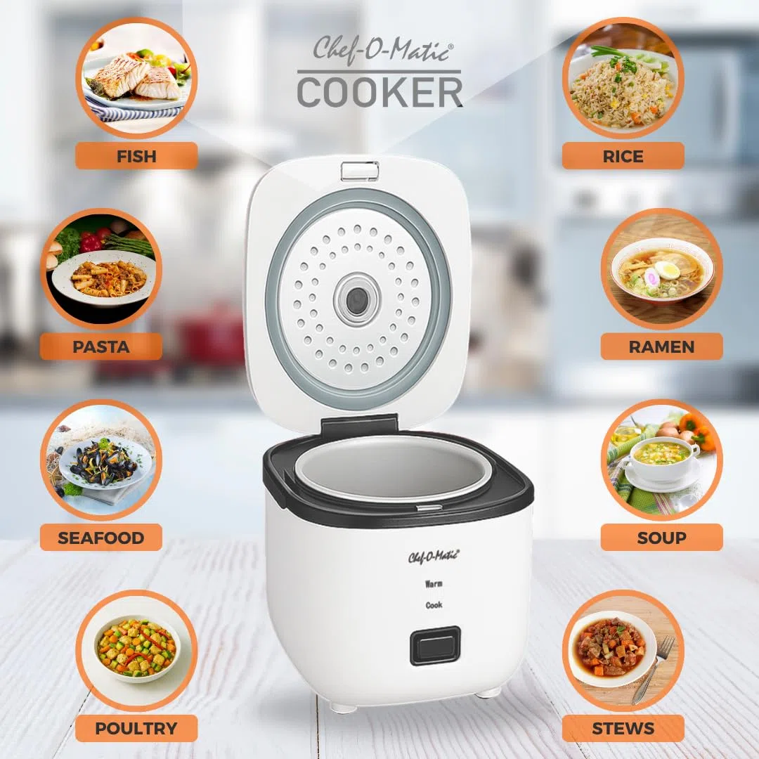Olla Arrocera Multi Cooker 1.2L +Vaporera Eléctrica con Apagado Automático | Cesta para cocinar al vapor acero inoxidable | Función Mantener Caliente (Ideal 1 o 2 Personas)