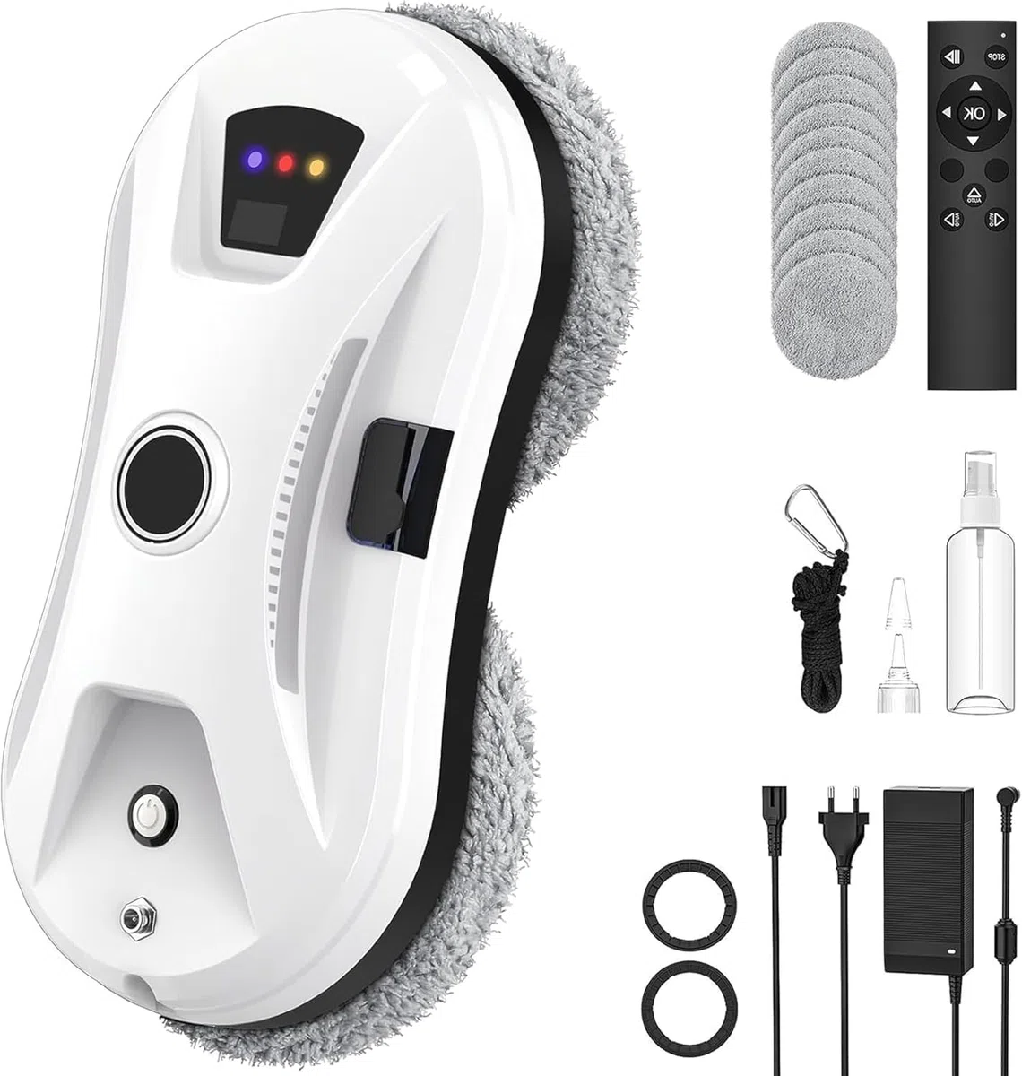 Roboclean Osmo Limpiacristales,Roboclean Osmo Cristales | Istema de Aspiración Potente Detecta Bordes Control Remoto para Ventanas y Espejos