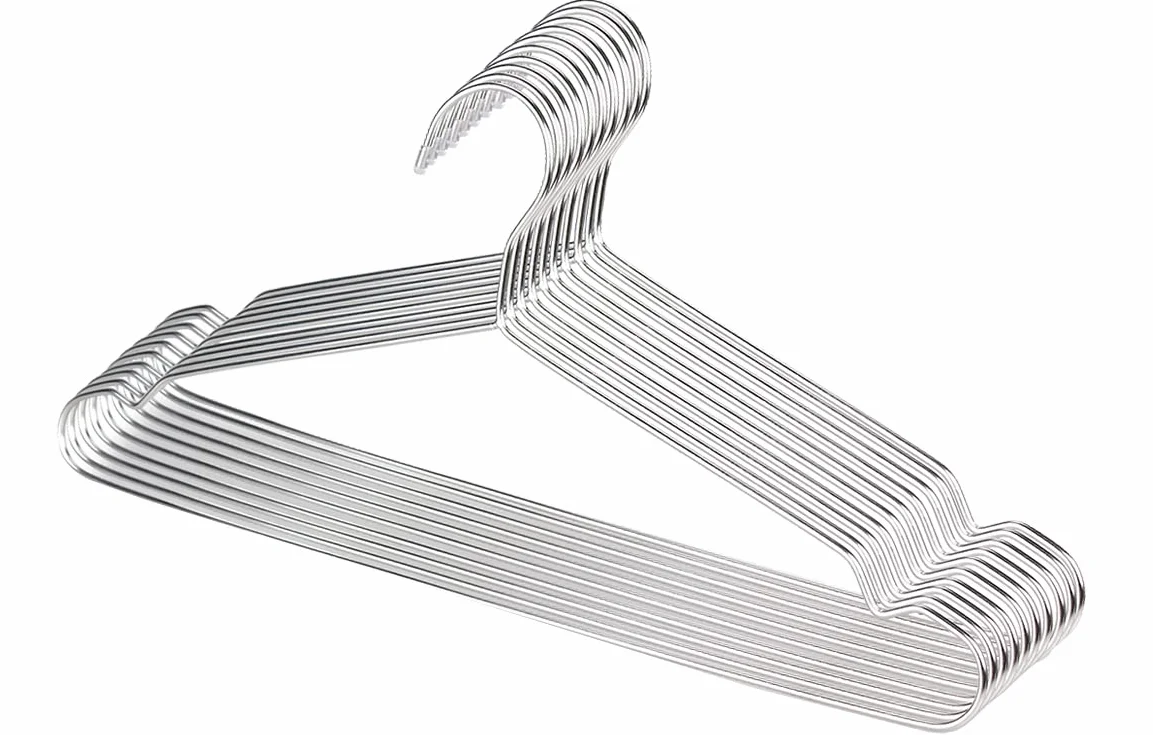 puersit 50 Perchas Ropa Metal, 42cm Perchas de Acero Inoxidable Percha Organizadora de Ropa Alambre Metálico Resistentes Metalicas