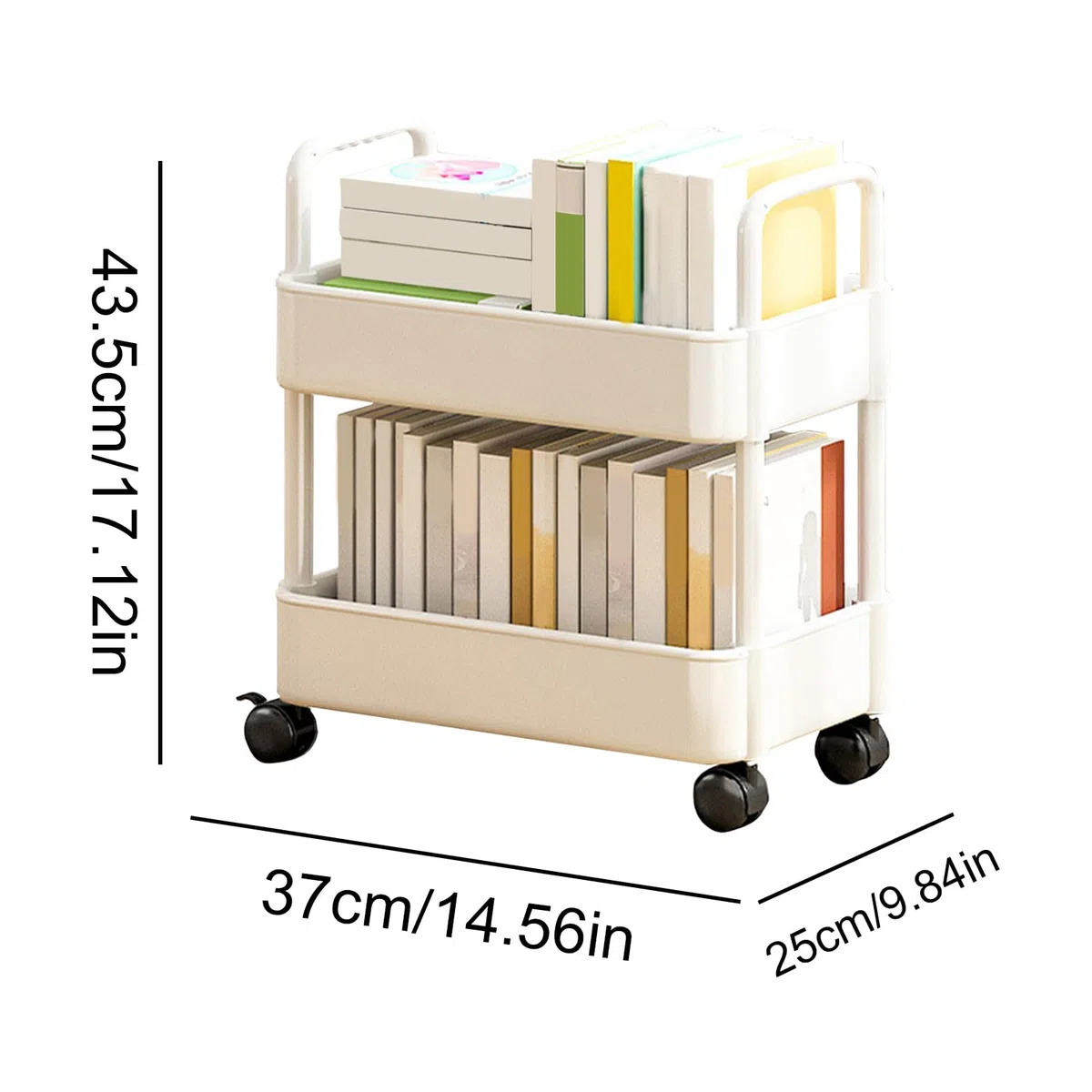 Carrito de estantería móvil - Estantería móvil con Ruedas | Estantería Multifuncional de Almacenamiento móvil para Dormitorio, Sala de e, hogar, Escuela