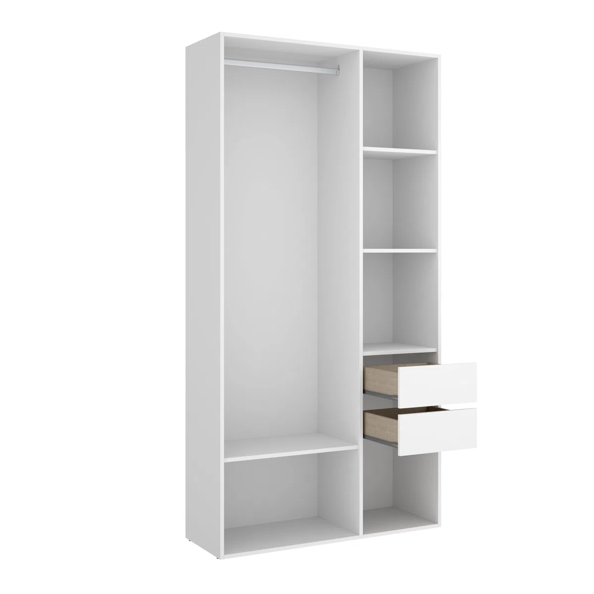 DEKIT GRUPO RIMOBEL SUIT - Armario-vestidor con dos cajones y con trasera reversible - BLANCO/NATURAL - 205 x 98 x 45