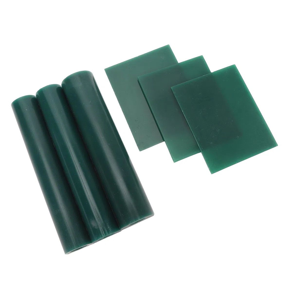 Juego de 6 piezas de tubos y láminas de cera para tallado, cera dura para fundición de joyería y moldeado para diseño de anillos, cera de modelado verde con 3 láminas y 3 tubos