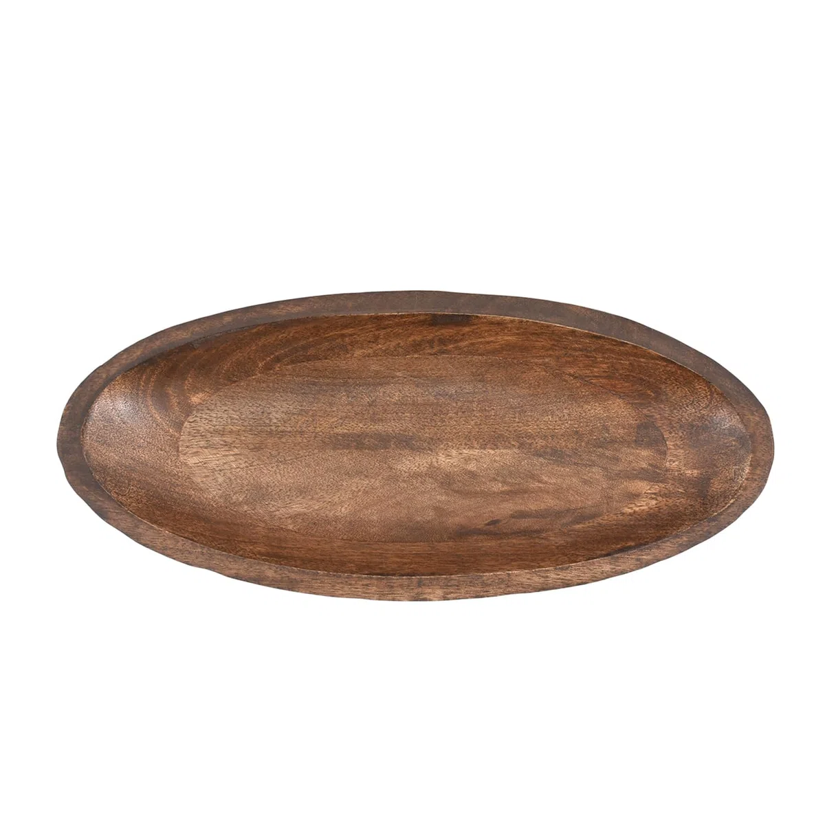 Samhita Cuenco decorativo de madera de mango para decoración del hogar, centro de mesa decorativo, granja, restaurante, cafetería (35,56 cm x 15,24 cm x 5,84 cm)