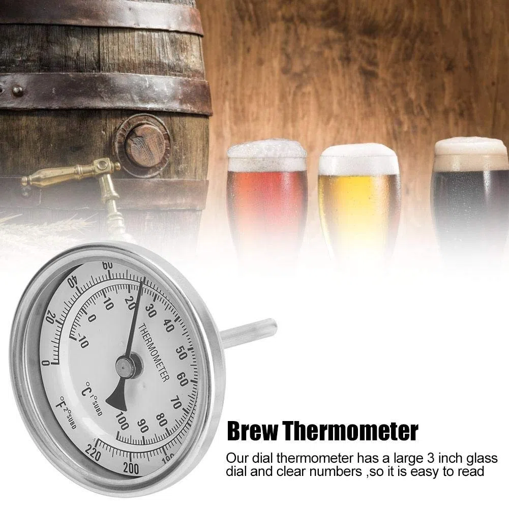 Termómetro de elaboración de cerveza Kit de termómetro bimetálico sin soldadura 1/2 "MNPT 0~220F para cerveza casera y vino