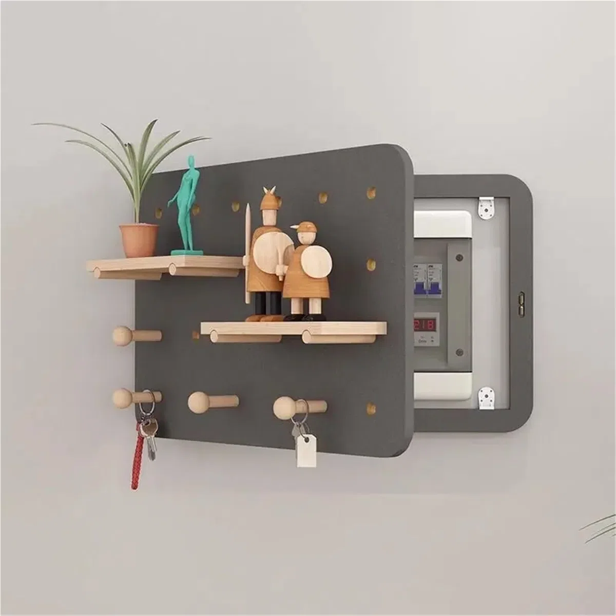 Cubierta de medidor, tableros Decorativos Modernos, Caja eléctrica, Tablero Oculto, tableros de Madera, Estante, Decoraciones de Pared for Sala de Estar(Style 2,45x30cm)