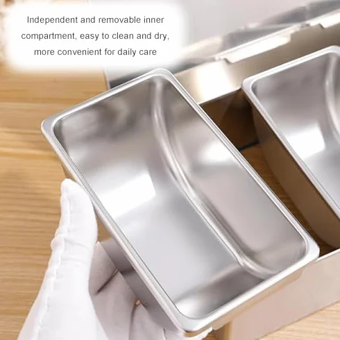 Juego de estantes comerciales para especias, de acero inoxidable, para condimentos de especias, estantes para condimentos de encimera para cocina, despensa, bufés, ingredientes de frutas