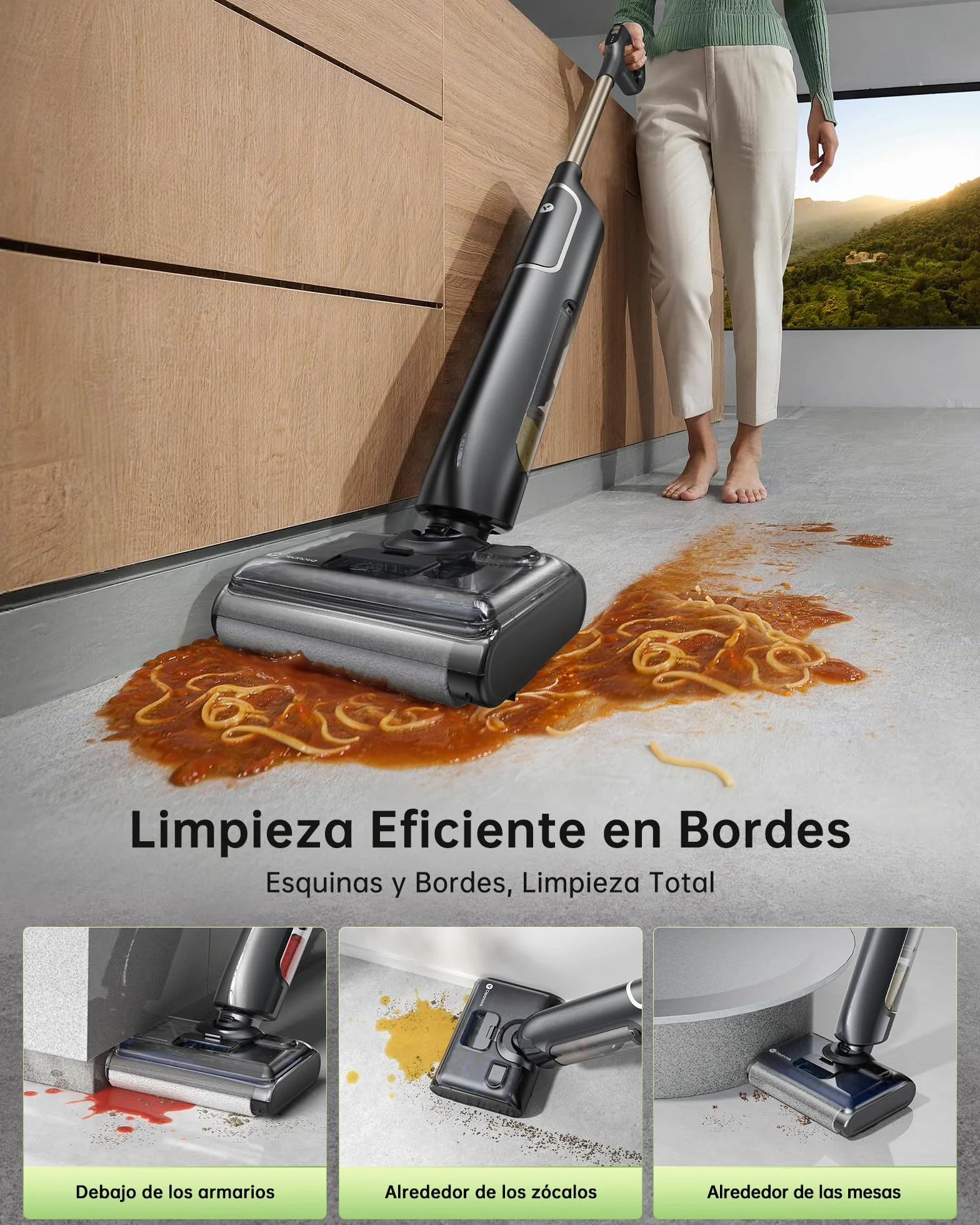 Vexilar X7 Aspiradora Fregadora sin Cable 20KPa, Aspiradora en Seco y Húmedo,Aspira y Friega,Autolimpieza,Diseño Reclinable de 180°, Autonomía 40Min, Fregona Electrica para Polvo/Residuos/Partículas