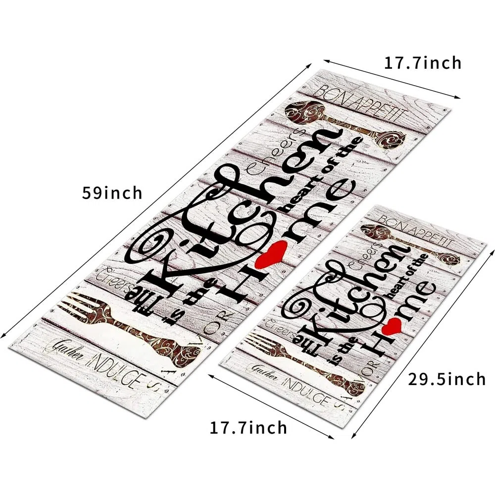 Fchen art Alfombra de cocina antifatiga, alfombra de cocina de cocina es el corazón del hogar, alfombra de cocina impermeable, antideslizante, alfombra de cocina cómoda de pie para lavandería y cocina