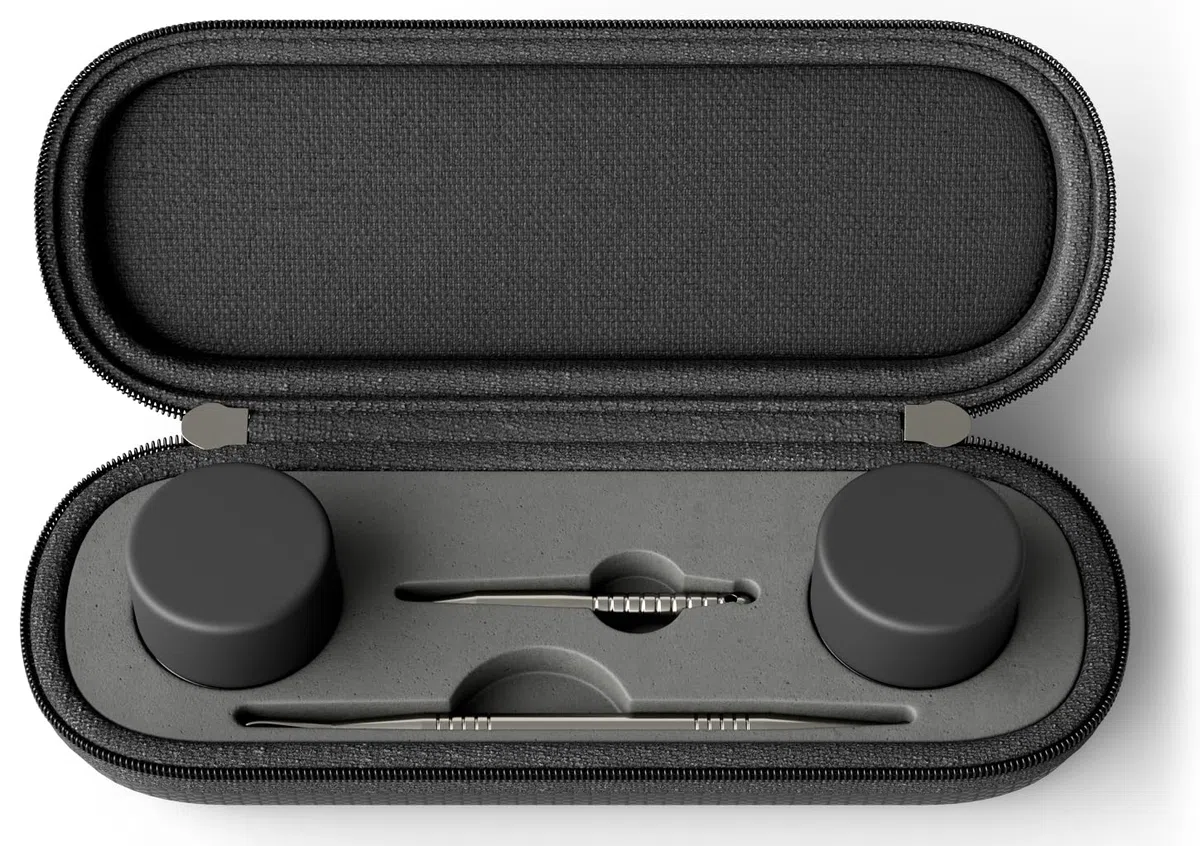 JCASE Dabbing Tool Set 2 x Titan Dabber Tool for Oil Cera Concentrado Dab Colofonia Resina Herramientas Incluye 2 recipientes de cera de cristal de 5 ml en negro Travelkit