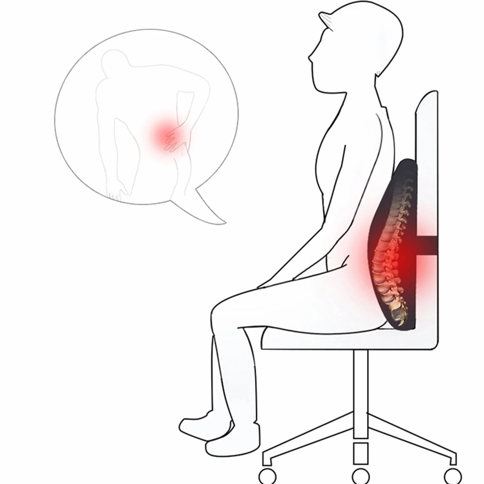 Almohada lumbar para la espalda baja, cojín transpirable para la espalda baja, cojín de soporte para la espalda baja, soporte lumbar para asiento de coche, almohada de soporte para la espalda del sofá