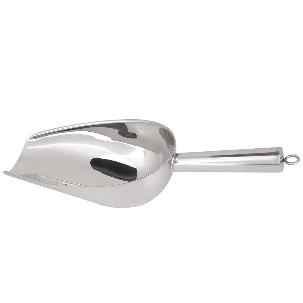 Yctze Pala de Acero Inoxidable Resistente de 38 Oz, Pala de Metal Multifuncional para Hielo, Granos de café, Frutas Secas y Comida para Perros, Gran Capacidad de 8 Onzas (38 onzas)