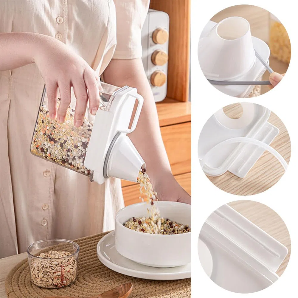 2 piezas Dosificador Detergente Lavadora De MúLtiples Fines Botes Cocina Almacenaje 1100Ml Contenedor Pienso Perros Apto Para Cereales, Arroz, Comida Para Gatos, Detergentes
