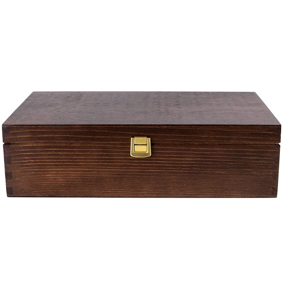 Creative DECO Marrón Caja Madera Vino Barnizada | 2 Botellas | 35x20x10cm (+-1cm) | Tapa y Bisagra | Divisores Extraíbles |Pascua Regalo Decorar Decoupage Almacenamiento Decoración Manualidades