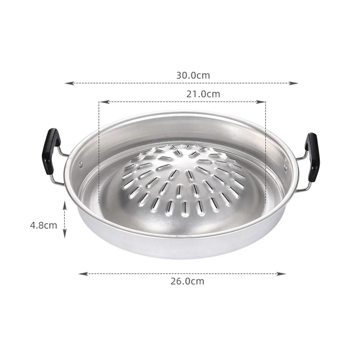 Sartén para Parrilla Tailandesa para Barbacoa, Thai Steak Grill, Sartén para Carbón, Sartén para Parrilla de Aluminio, Olla Caliente para Reuniones de Picnic al Aire Libre (15 x 10.6in)