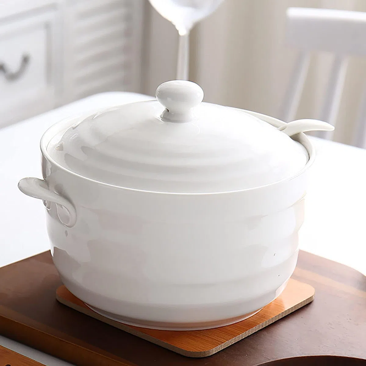 YLME Cazuela con Tapa Ollas De Barro para Cocinar Olla De Barro Apta para Lavavajillas para Arroz Guisado Frijoles Superficie No Porosa No Requiere Remojo,2200ml