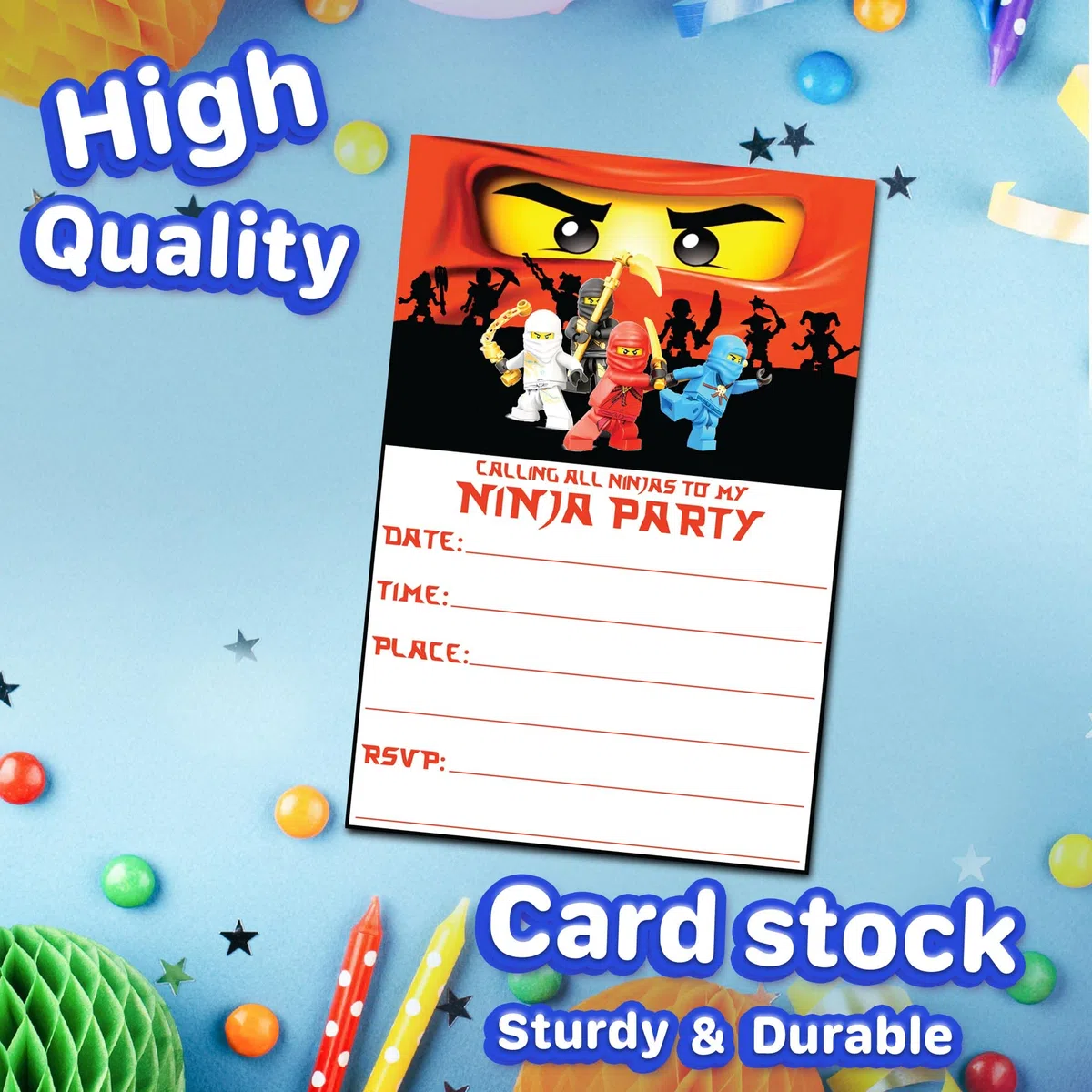 40 tarjetas de invitación de cumpleaños y sobres, 20 sobres, peso ligero, 230 g, estilo postal, invitaciones para fiestas infantiles