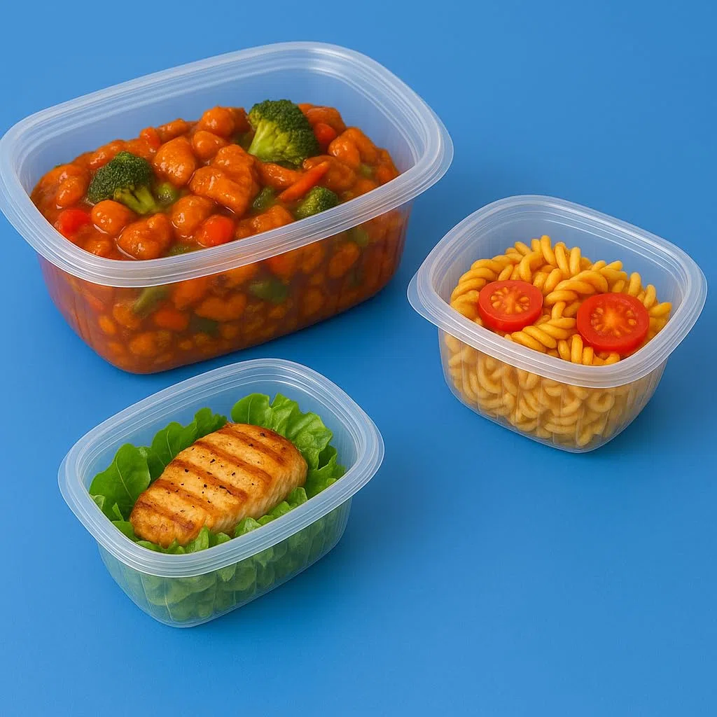 Pack 100 Envases 500ml Reutilizables con Tapa Bisagra | Pack de 50-100 | Plástico Transparente PP | Apto Microondas y Reciclable | Contenedor Ovalado para Alimentos
