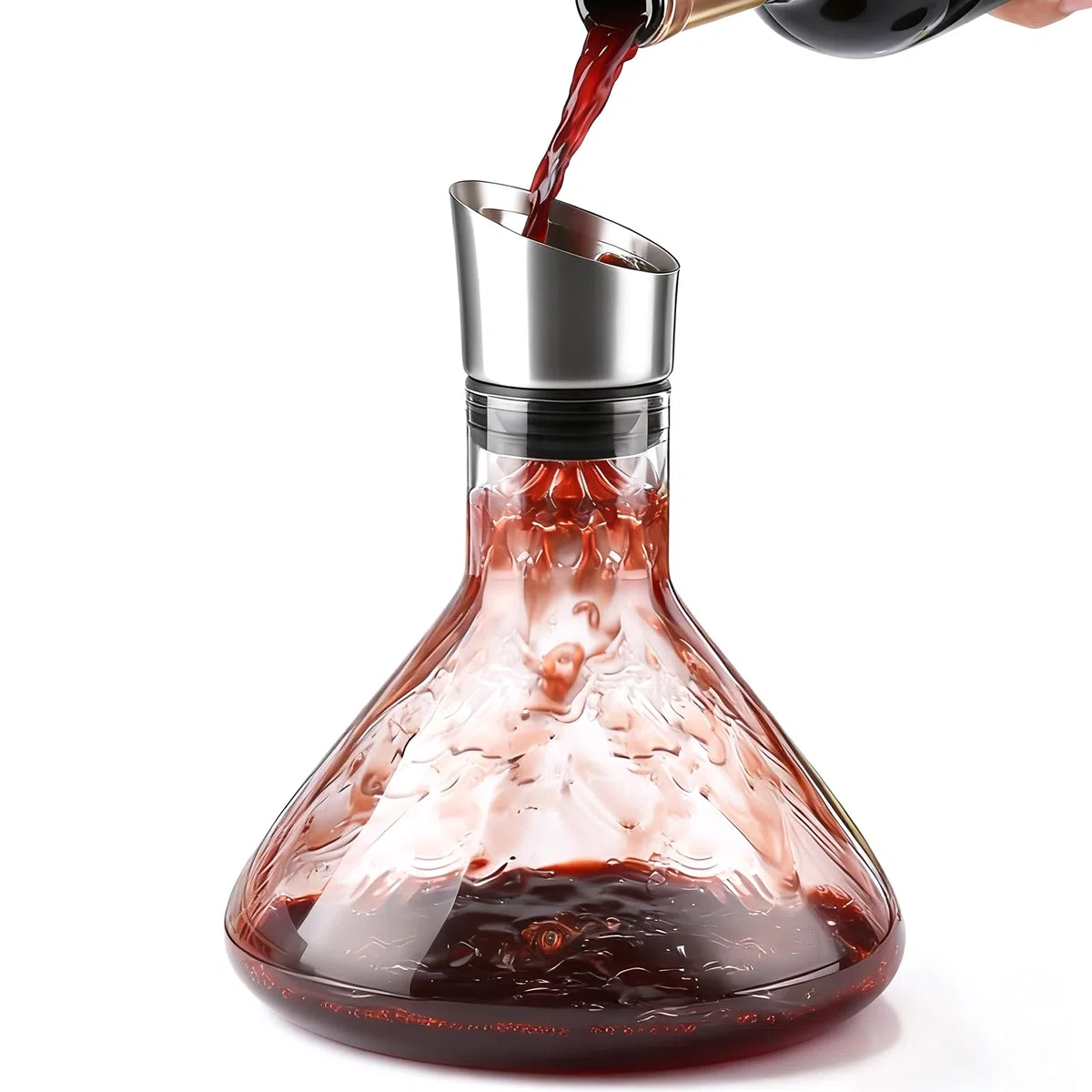 Decantador de vino tinto con aireador, 1500 ml, jarra de vino sin goteo, decantador de vino con filtros, decantador de vino, regalos para suegros y amantes del vino