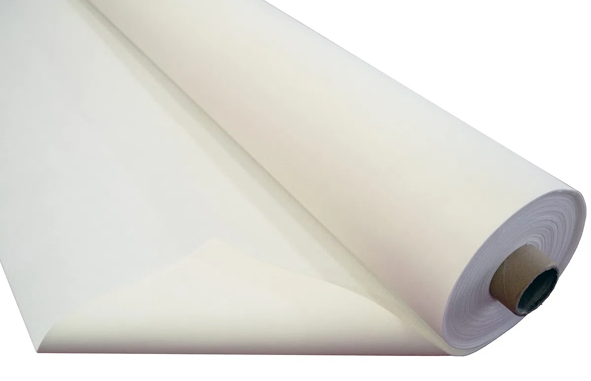 Protector de Mesa, salvamantel, Mantel Hule Muletón, Tela Impermeable con PVC y algodón Que Protege la Mesa de Golpes y arañazos (Blanco, 110_x_240_cm)
