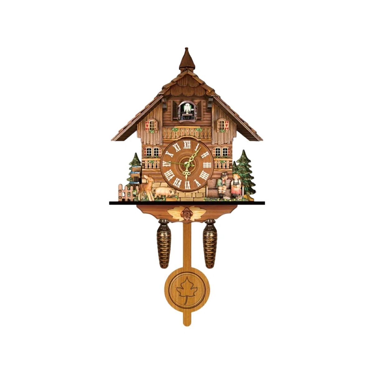 Reloj de Pared Antiguo con Alarma oscilante, Reloj clásico Atemporal Tradicional de la Selva Negra, Reloj de Cuco de para Madera, CL010