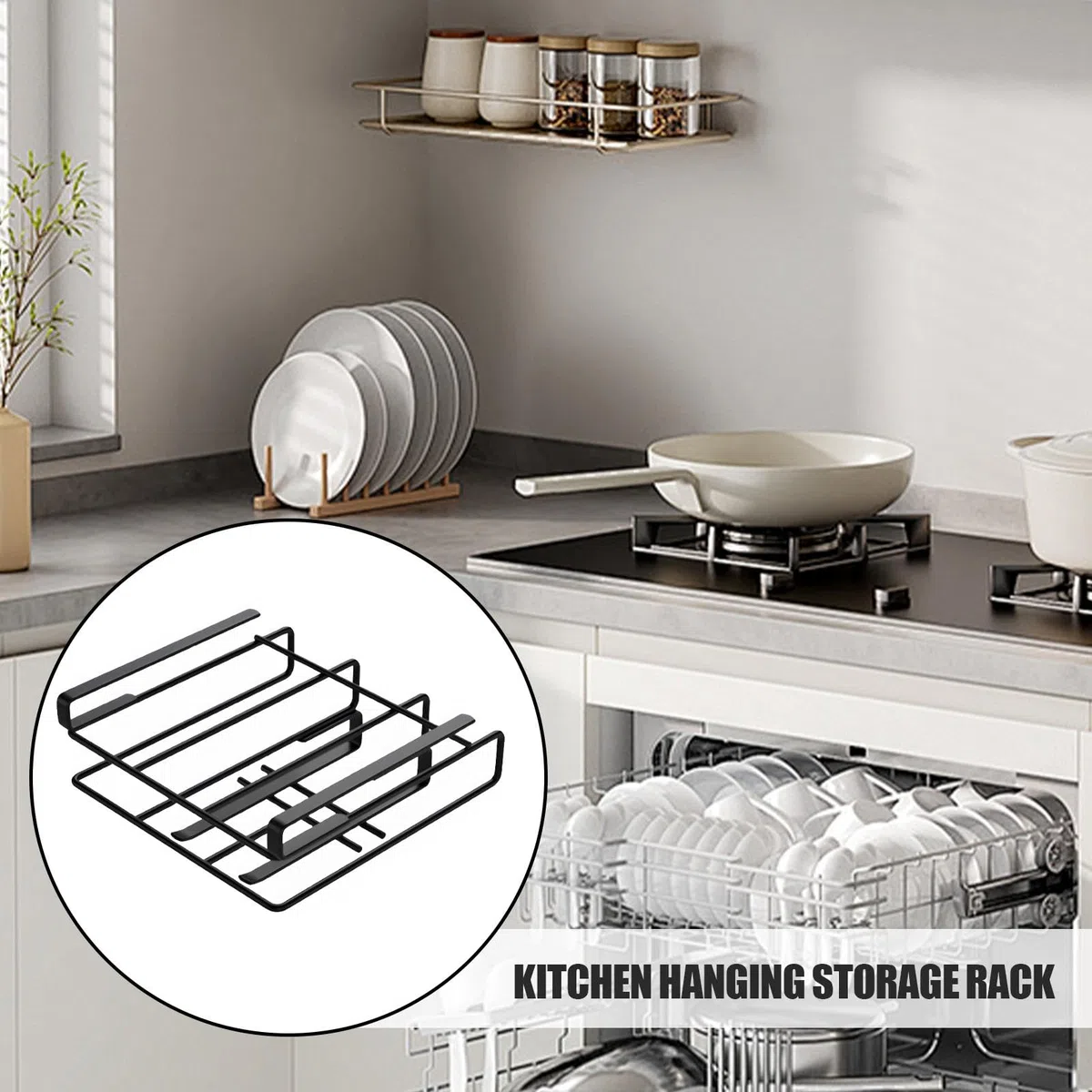 Organizador de tabla de cortar para armario, estante colgante para bandeja de servir, estante de cocina de acero inoxidable para organizar toallas, tablas de cortar, sartenes para hornear
