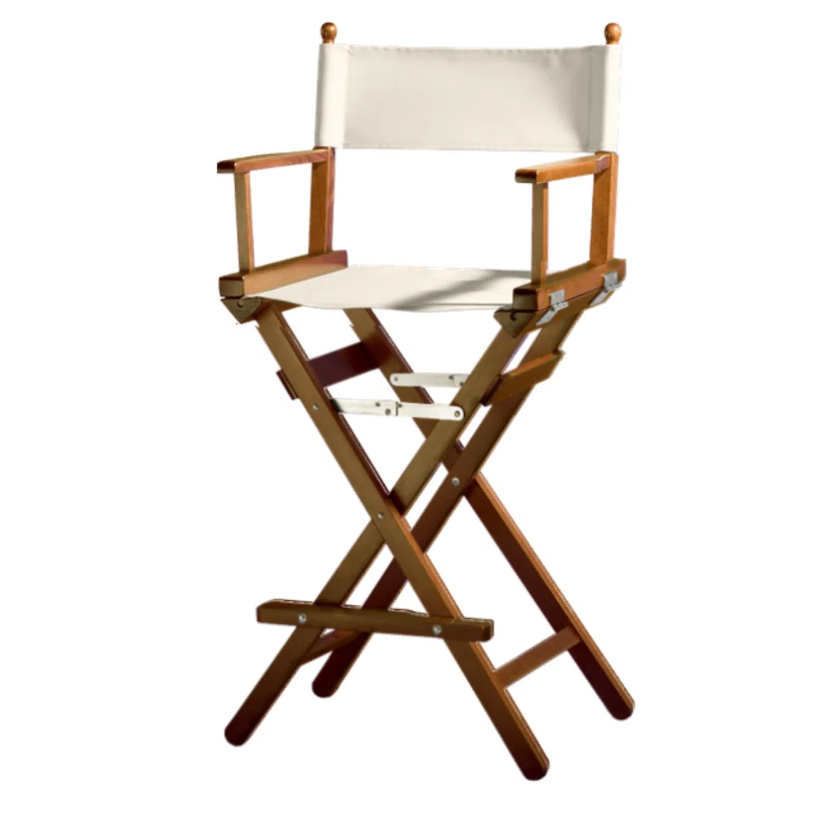 ZStyle Silla de director plegable ligera y portátil, para oficina, hotel, restaurante, casa, porche, bar, maquillaje, madera de haya, tela alta para maquillar (madera de nogal, tela cruda)