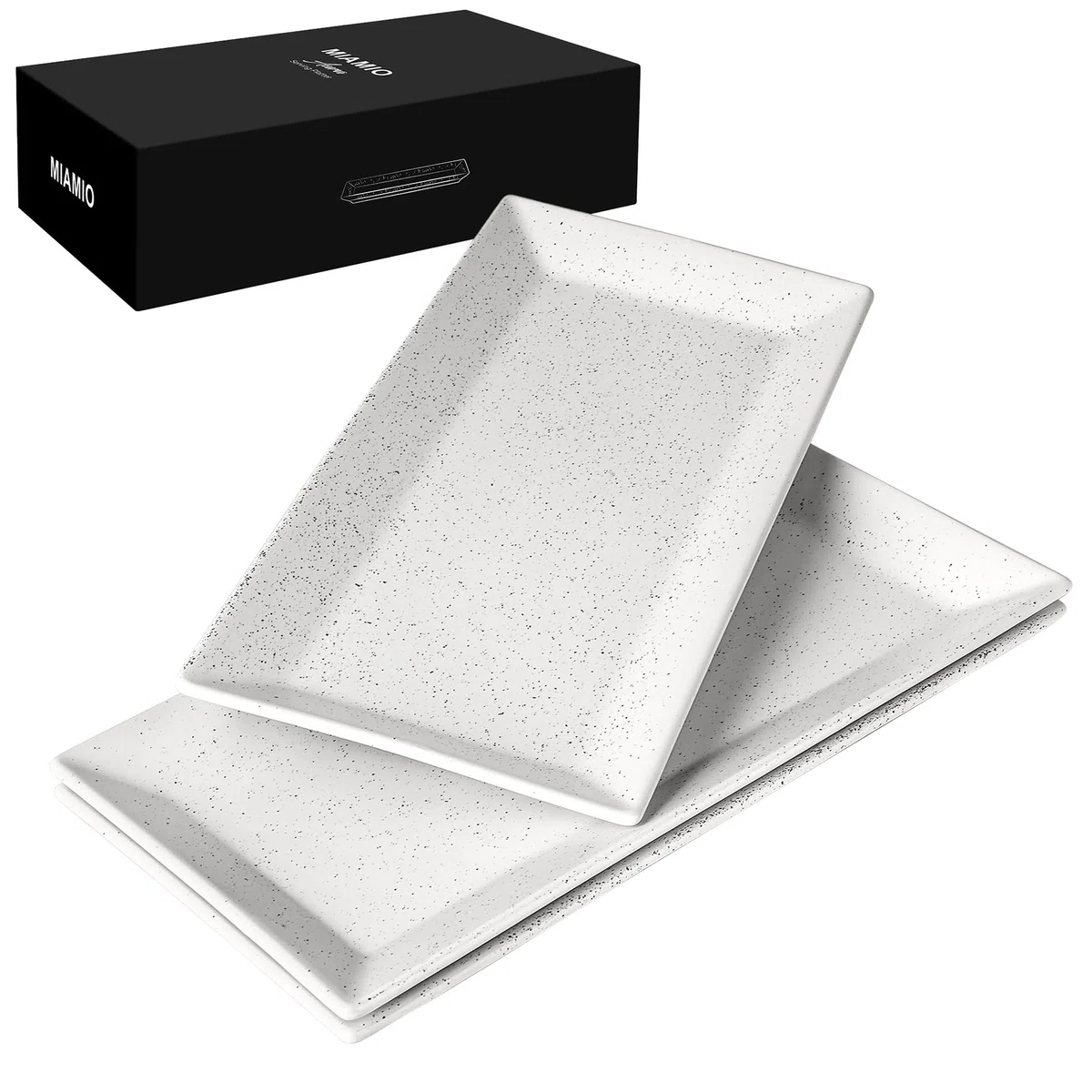 MIAMIO - Juego de 3 Fuentes de Cerámica/Platos Rectangulares para Servir con el Pavo de Acción de Gracias y Navidad - Apto para Microondas, Lavavajillas y Horno - Colección Aura (30 x 15 cm)