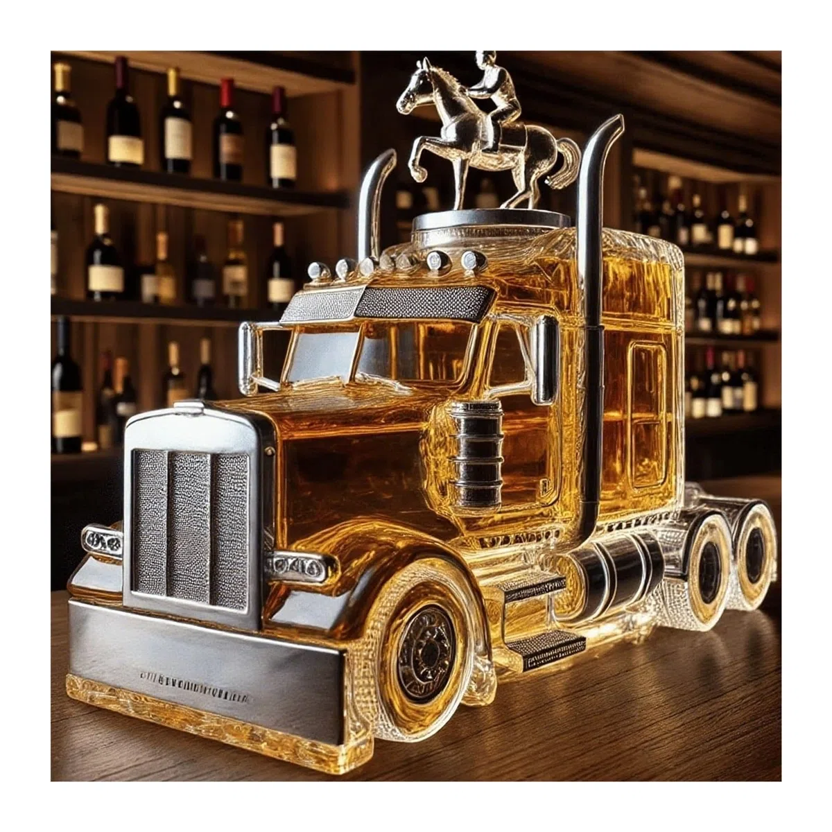 Botella de whisky con forma de camión, botellas de licor de vidrio con tapa, decantador de whisky con forma de coche, petaca decorativa, regalos para Navidad, San Valentín y Halloween.(Product 1)