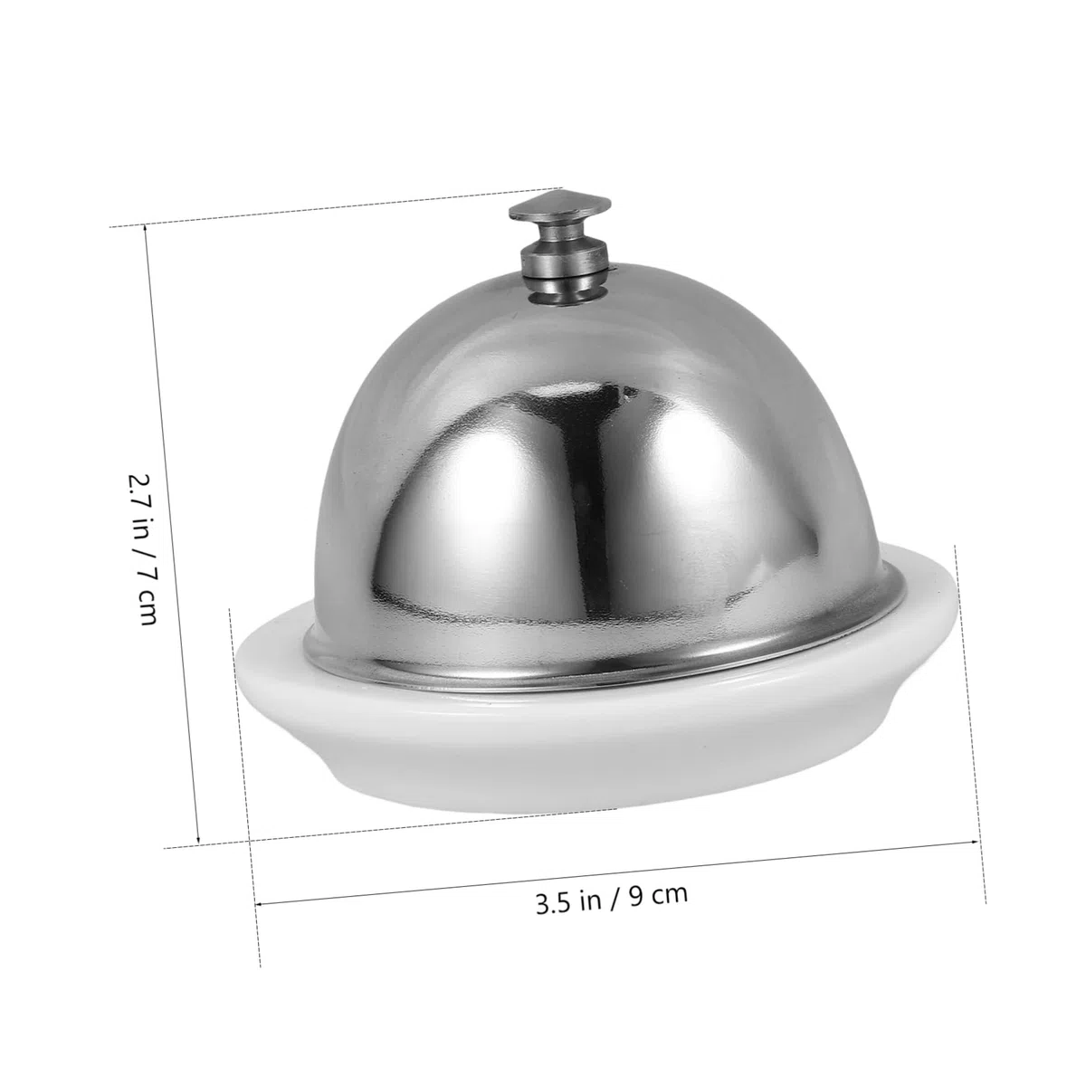 OUNONA Fuente de Cerámica para Servir Cúpula de Acero Inoxidable, Plato Multifuncional para Untables y Condimentos en Fiestas y Camping