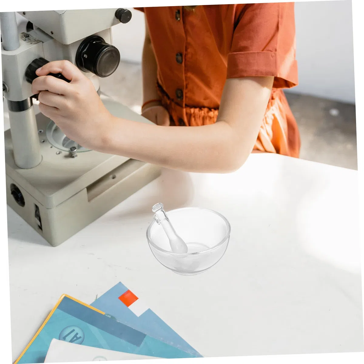 Juego De Mortero y Cuenco De Vidrio 150 Mm Con Pistilo Antideslizante Para Laboratorio y Cocina, Mortero Resistente Para Moler y Mezclar Medicamentos y Especias