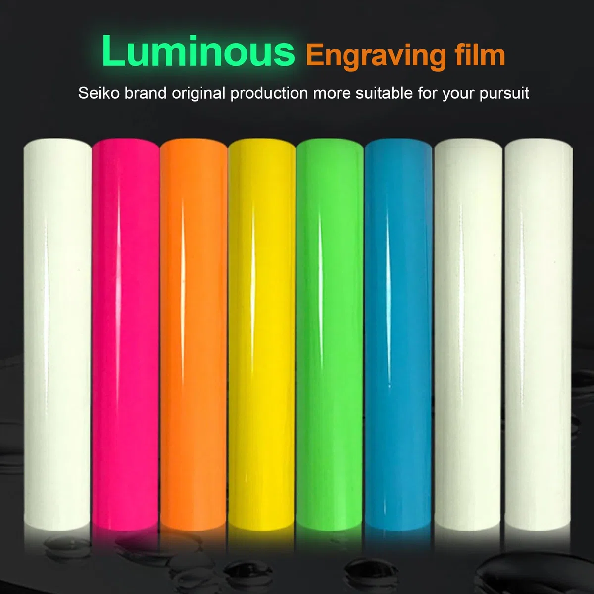 Juego de 8 láminas de planchado luminiscentes, láminas de plóter de alta calidad para textiles, lámina fluorescente, lámina de vinilo suave y elástica, para camisetas, gorras, bolsos y más