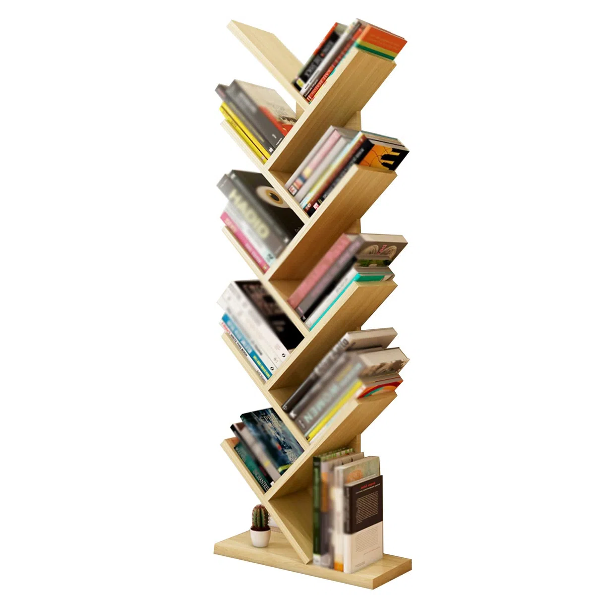 Estantería En Forma De Árbol Estantería Multicapa para Sala De Estar Revistero De Oficina, Estantería De Estudio Estantería para Libros Ilustrados Infantiles (Color : Light Walnut, S : 40x20x132cm)