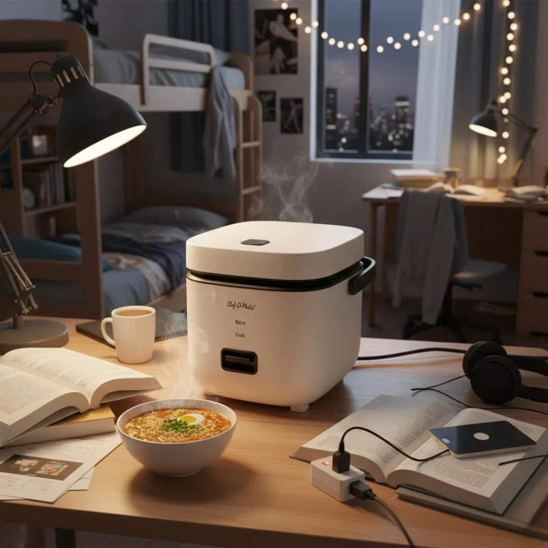 Olla Arrocera Multi Cooker 1.2L +Vaporera Eléctrica con Apagado Automático | Cesta para cocinar al vapor acero inoxidable | Función Mantener Caliente (Ideal 1 o 2 Personas)