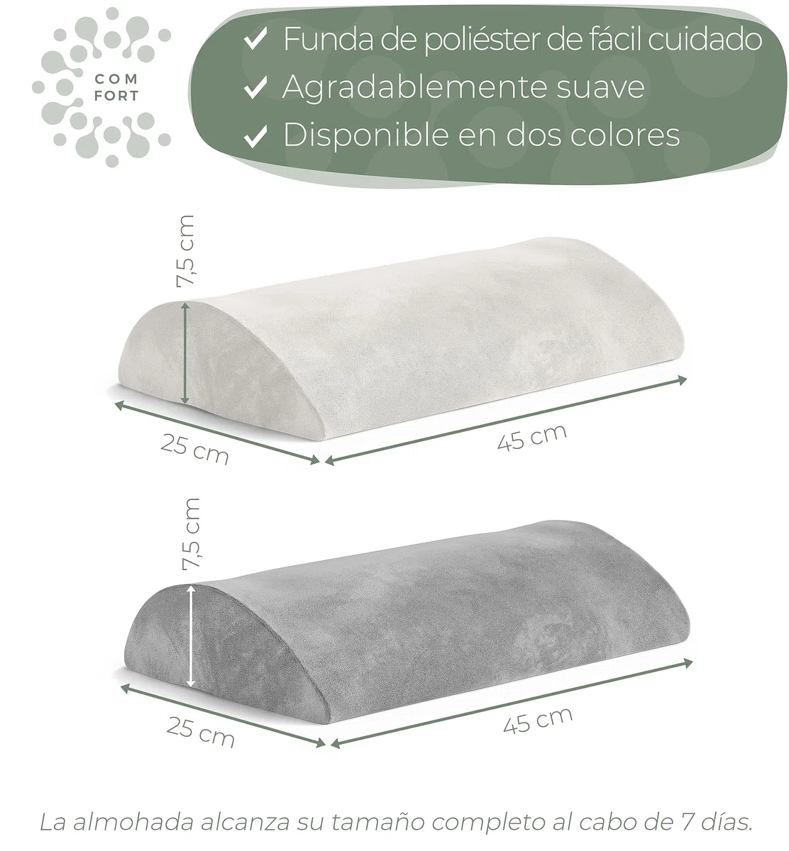 Well B4 Almohada Lumbar Ergonómica, de Apoyo Lumbar para Cama y Sofá, al Estar Tumbado, Cojin para la Parte Baja de la Espalda, Gris