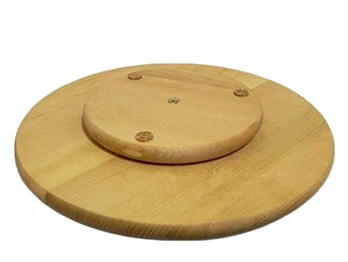Tabla giratoria Lazy Susan redonda. Circular de madera giratoria. Para servir pizza de 55 cm.
