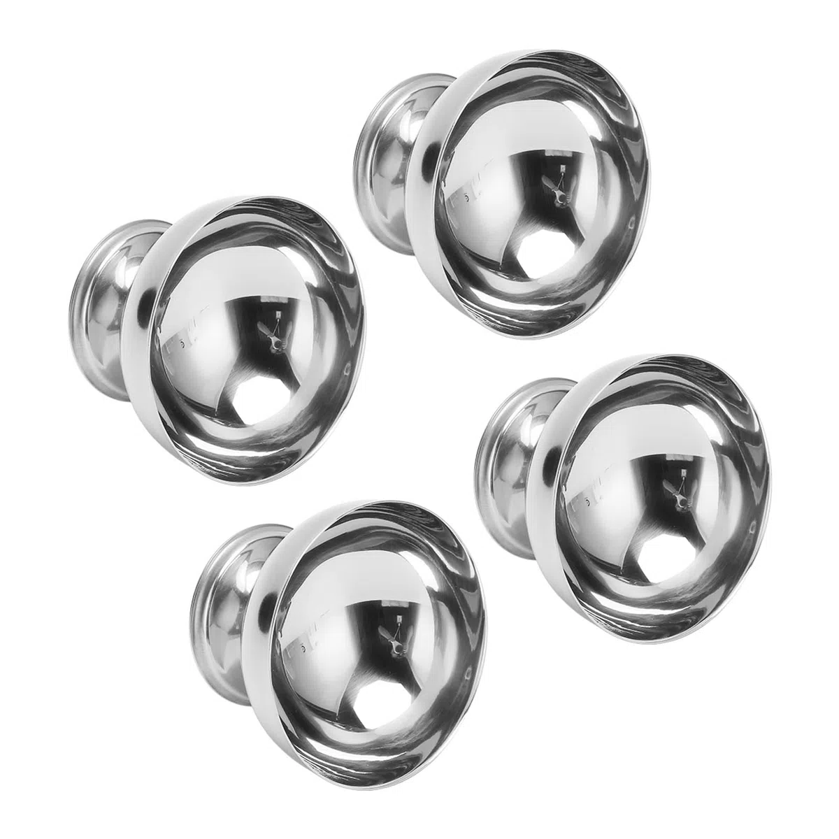 Cuenco para Helado ,Vaso de Metal para Helado ,Fondo Estable ,Alisador ,Acero Inoxidable ,Ahorro de Espacio ,4 Piezas para la Familia