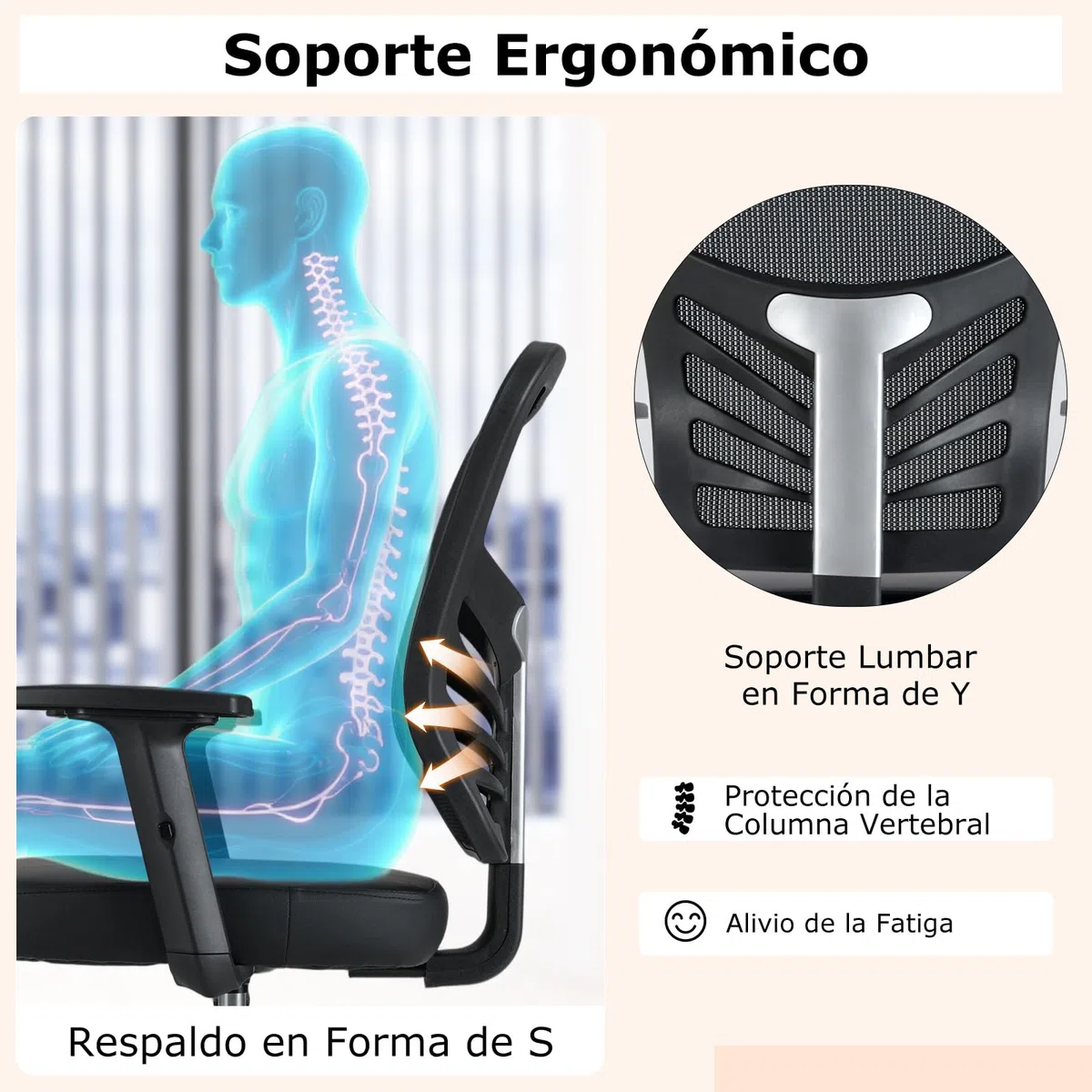 GYMAX Silla de Dibujo, Silla de Oficina Giratoria con Altura Ajustable, con Reposabrazos y Reposapiés Ajustables, Soporte Lumbar, Asiento Ergonómico, Elevador de Gas, Silla de Trabajo para Hogar