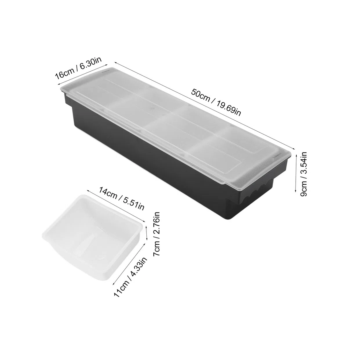 Haofy Organizador de Carrito de Condimentos, Carrito de Servidor de Condimentos, Carrito de Guarnición de Bar, Carrito de Frutas con Tapa para Bar, Restaurantes, Fiestas, Camping(4 Compartimentos)