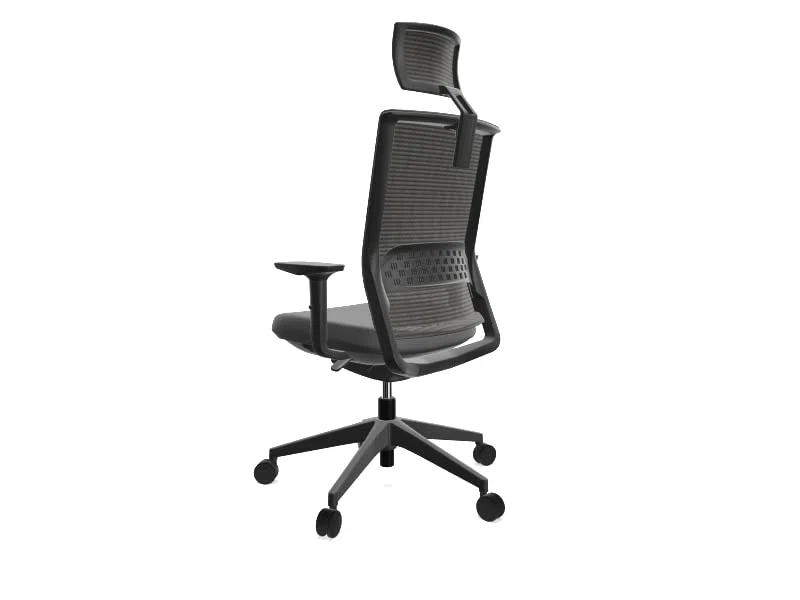 Silla ergonómica profesional Actiu Stay respaldo malla Space Gray, Silla escritorio Sistema Syncro auto, Sistema traslación horizontal Gris Negro