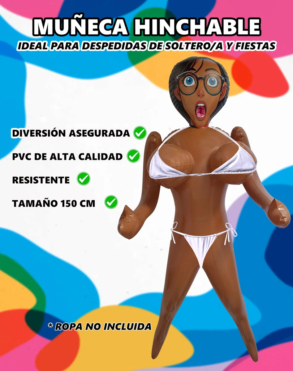 Muñeca Hinchable para Despedida de Soltero - Muñeca Inflable para Despedida Soltera, Fiestas y Photocall Bodas - 150 cm