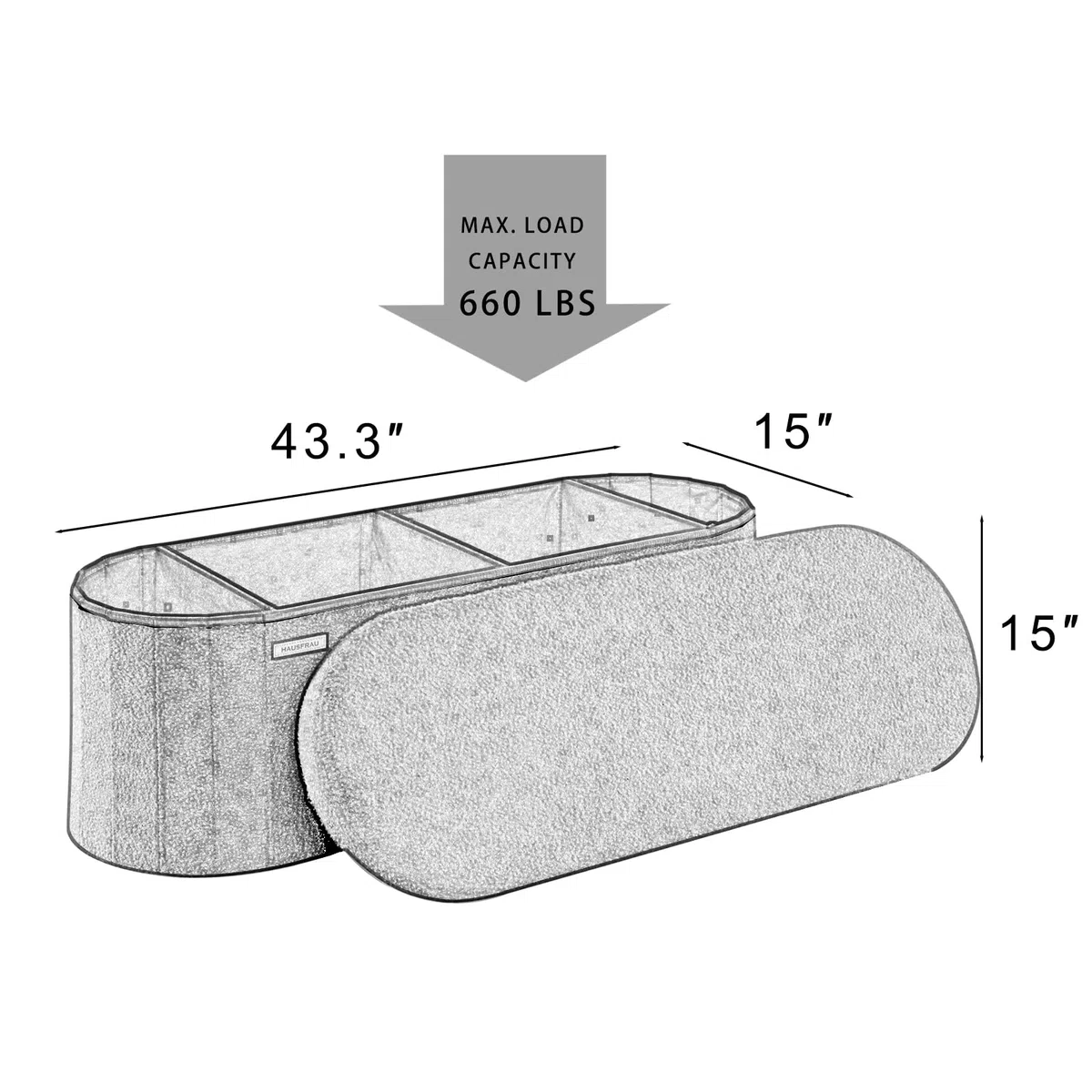 HAUSFRAU Taburete con espacio de almacenamiento, banco plegable, caja de almacenamiento, soporta hasta 300 kg, reposapiés para salón, dormitorio, pasillo, 110 x 38 x 38 cm, forro polar verde