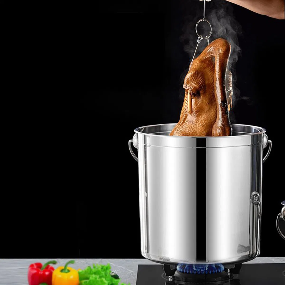 Cubo de acero inoxidable con tapa 6/12/20L Cubo con tapa y asa de transporte Cubo de metal robusto Cubo de agua de acero inoxidable para sopa, leche, harina, cereales, accesorios de cocina