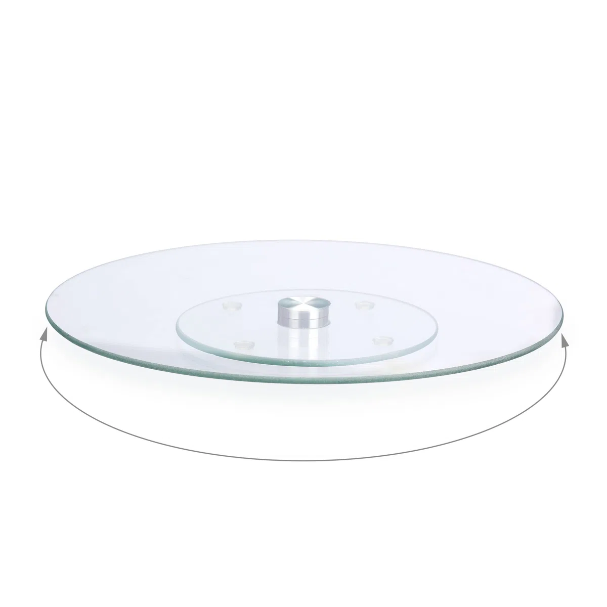 Relaxdays Plato Giratorio Tartas para Servir y Decorar, Vidrio, Transparente, ∅ 30 cm