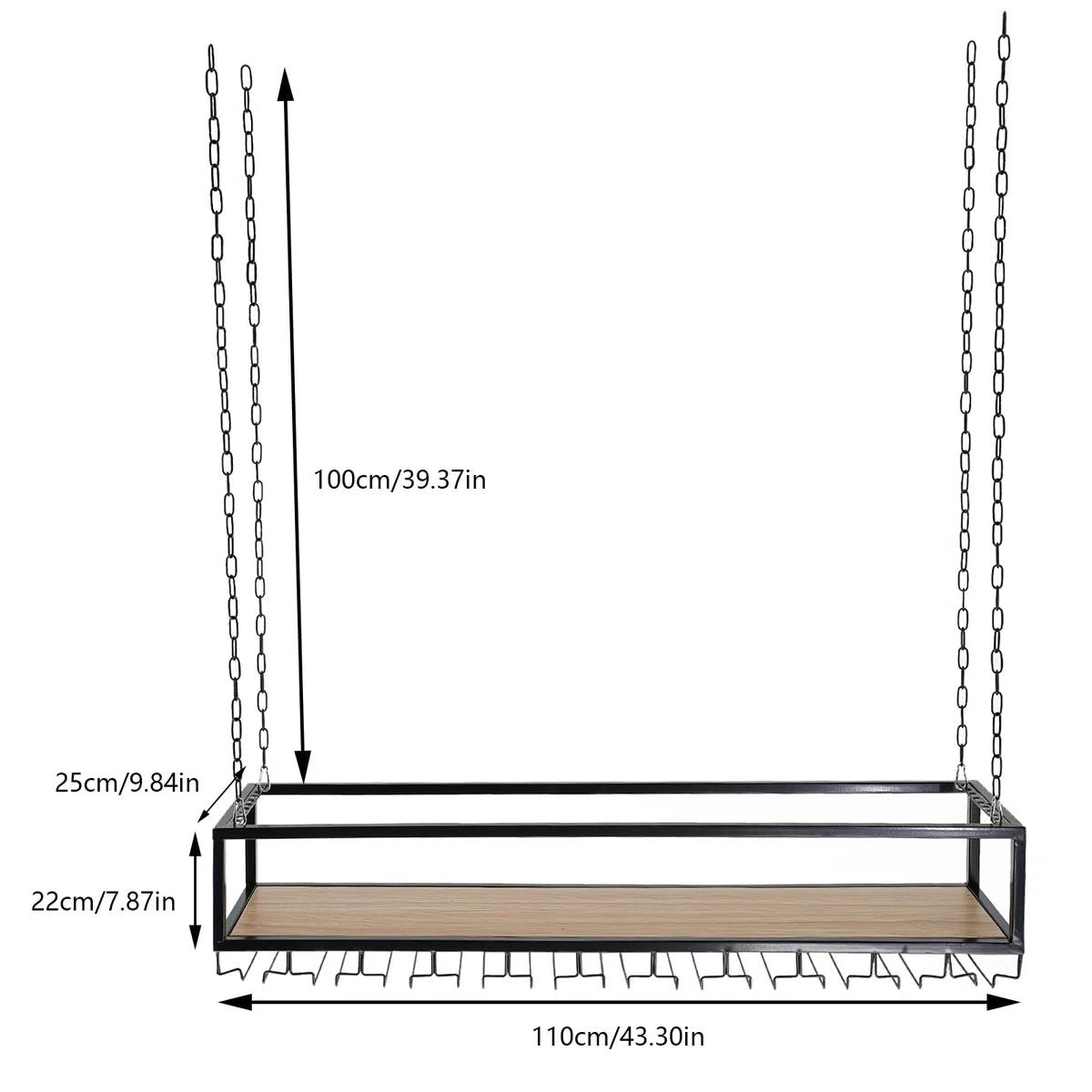 Estante colgante negro para copas de vino, soporte de techo con soporte de cristal, soporte ajustable para botellas de vino industrial, para enfriadores de vino privados, cocinas, hoteles,