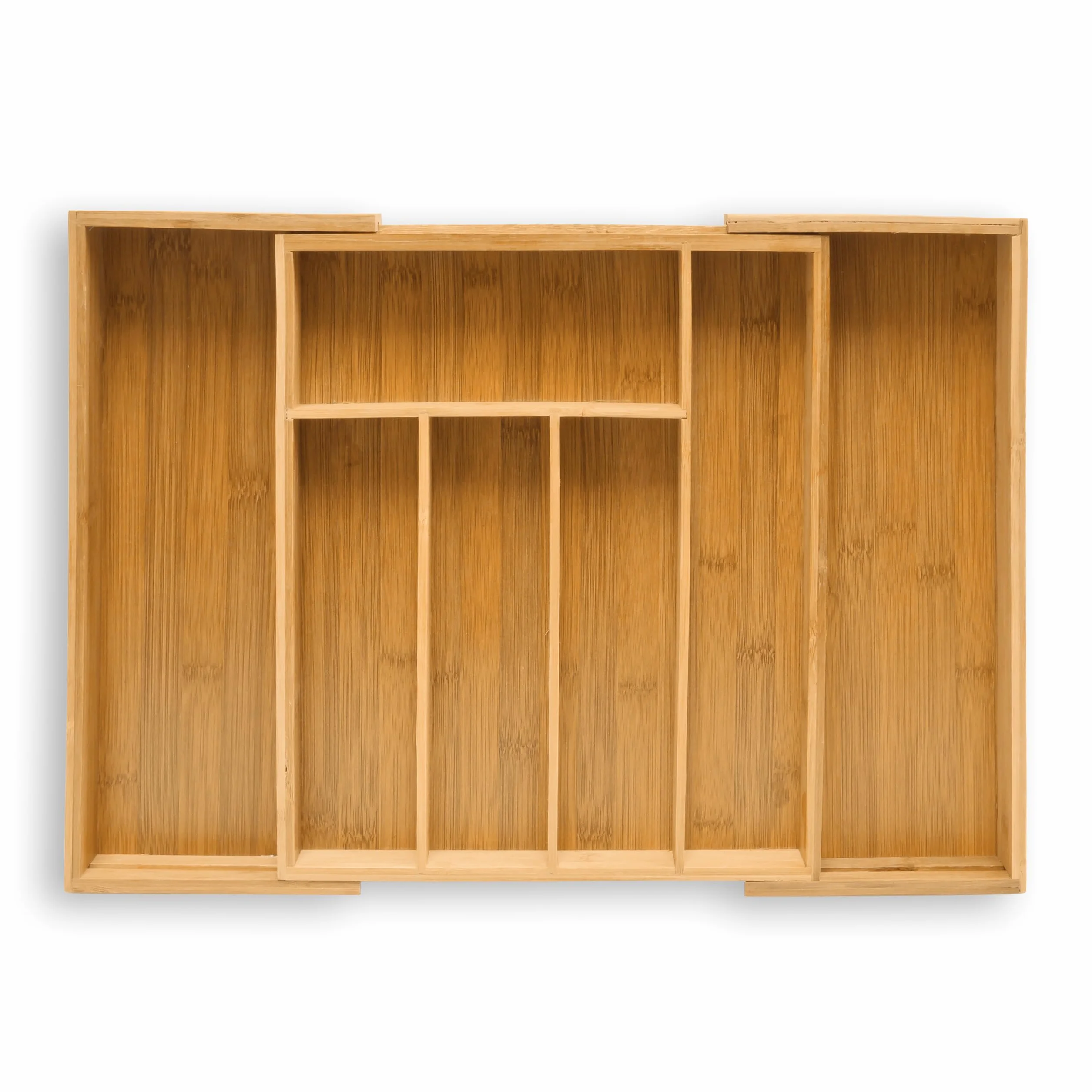 Relaxdays Cubertero Cajón Bambú, Bandeja Cubiertos Extensible, Organizador Cajones Cocina, 5x29-48x34 cm, Marrón Natural