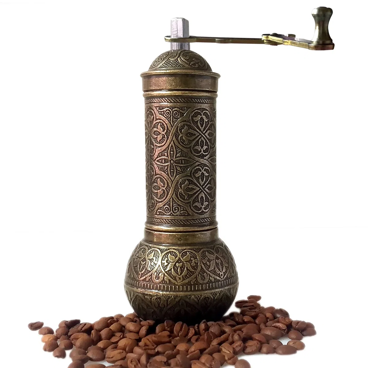 Molinillo de café manual de estilo vintage, recargable, de estilo turco, con ajuste de cualificación, molinillo de café, portátil, manivela de mano