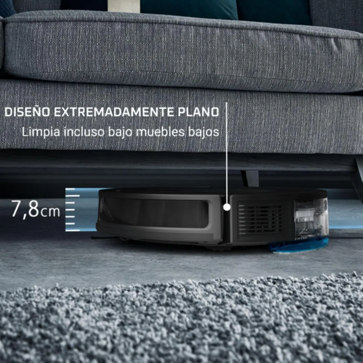 Rowenta X-Plorer Serie 65 - Robot Aspirador, aspira y friega, tecnología láser, Cobertura Total, mapeo Permanente, hasta 168 min autonomía, diseño Muy Plano, Capacidad Subir sobre alfombras, RR8L65